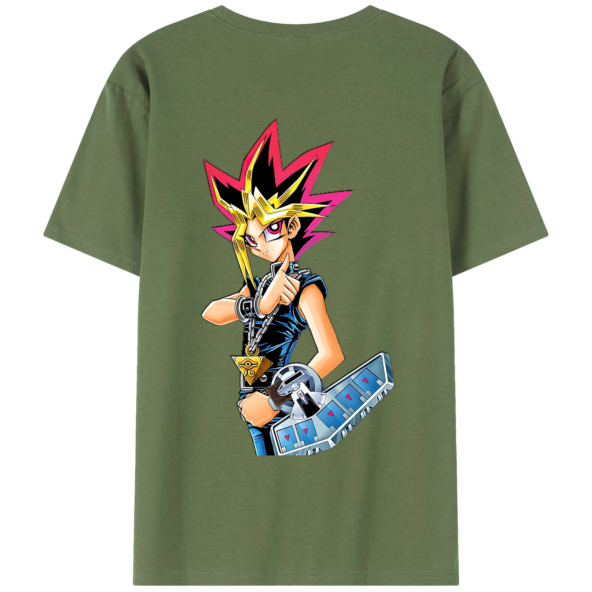 （画像用） 遊☆戯☆王 Yu-Gi-Oh! 綿100％ メンズ半袖Tシャツ（バックプリント） 通気性